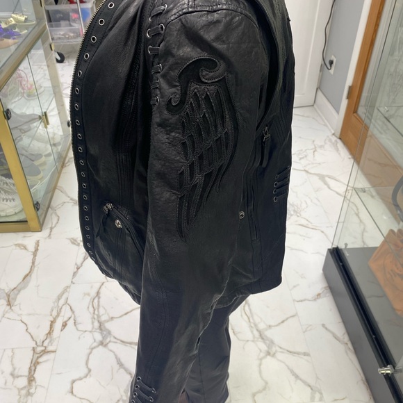 Harley Davidson Embroidered Leather Jacket - Picture 7 of 12